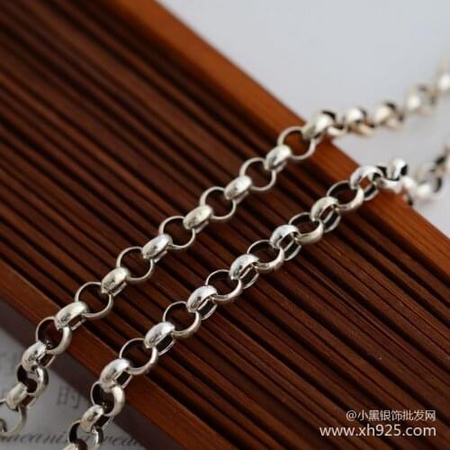 The little black wholesale 925 sterling silver necklace thick 3.5 mm female necklace 81 cm long