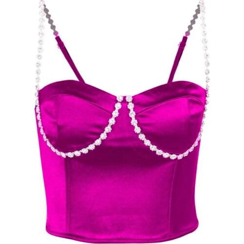 Tanks Women Sexy Solid Color Sling Bustier Tank Top Fixed Wrap Bust Arc Camisole Vest