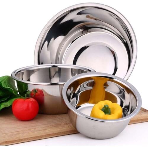 Thickened Stainless Steel Mixing Bowls Rice Noodles Soup Bowl Vegetables Basin-Kitchenware For Salad Cooking Baking