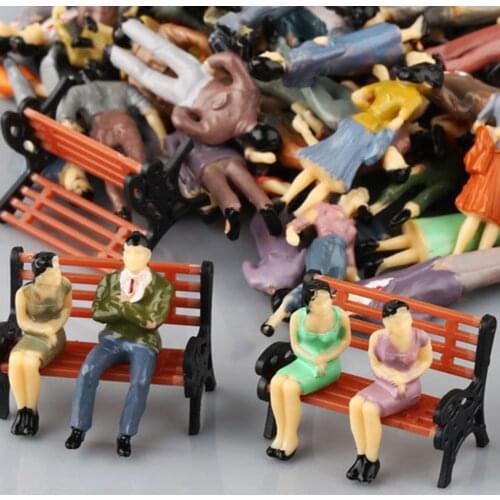 Seated Model People Standing Passenger Figures Train Railway Decoration