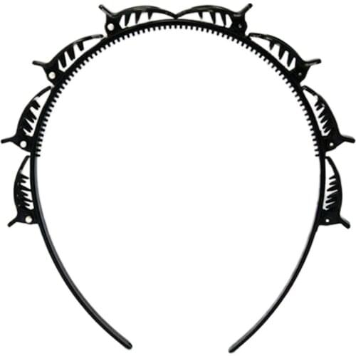 Fashionable Korean Multi-Layer Hollow Woven Bangs Headband Head Buckle Partition Clip Hair Band Hair Clip Hair Accessories tool