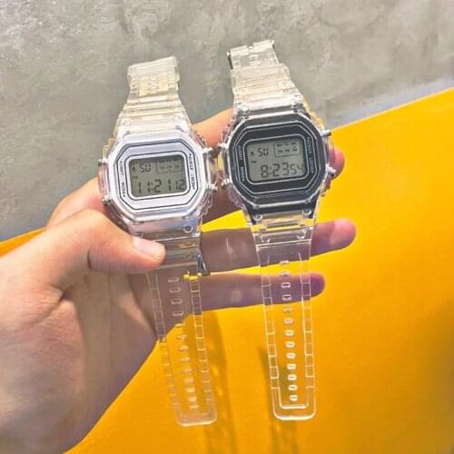 Fashion Transparent Digital Watch Square Women Watches Sports Electronic Wrist Watch for Children Reloj Mujer Clock Dropshipping