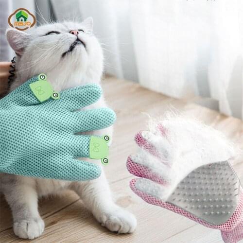MSJO Pet Hair Glove Silicone Dog Brush Comb For Pet Cat Grooming Cleaning Massage Dog Fur Care Cleaner Pet Hair Remover Gloves