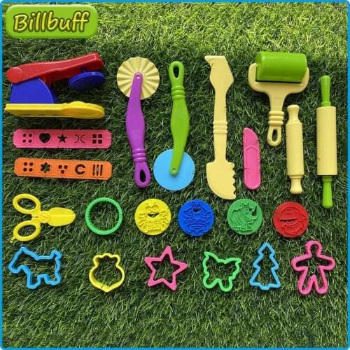 22pcs Slimes Play Dough Tool Accessories Plasticine Animals Model Modeling Clay Kit Soft Clay Plastic Sets Toy for children Gift