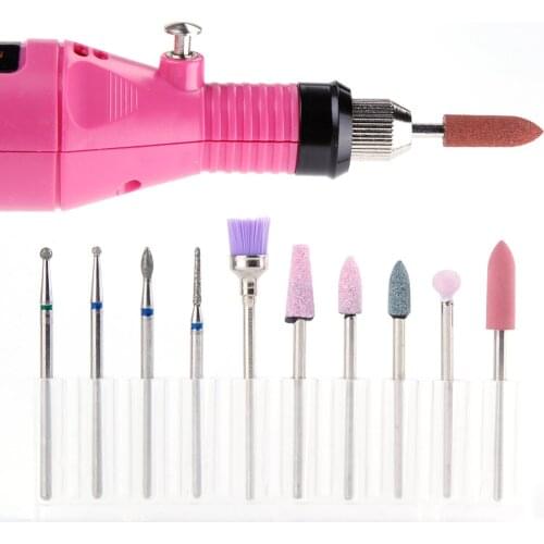 10pcs Nail Drill Bits Set Nail File Electric Machine for Manicure Rotary Burrs Polishing Tools Ceramic Milling Cutter Clean File