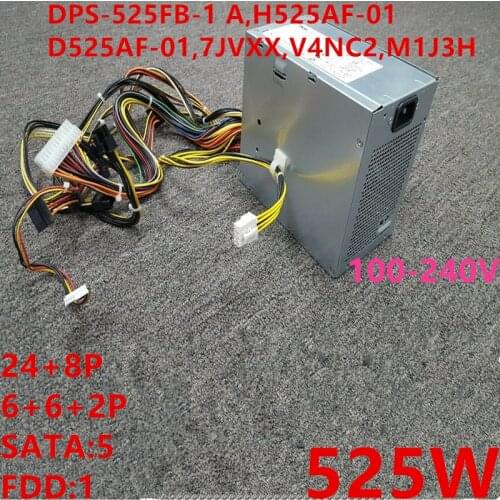 New Original PSU For Dell T3500 XPS 9100 9000 525W Power Supply DPS-525FB-1 A H525AF-01 D525AF-01 7JVXX V4NC2 M1J3H