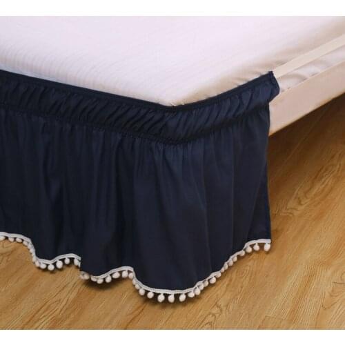 Solid Elastic Wrap Bed skirt without Surface Classic Casual Style Bedskirt Solid Color Queen/ King