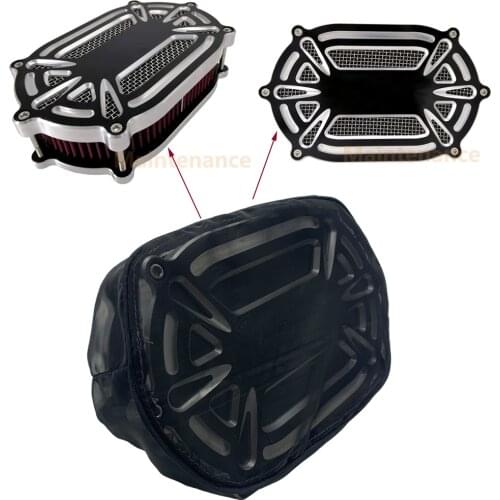 Motorcycle Air Filter Oval air cleaner Rain Sock Black Protective Cover For Harley Air Cleaner Kits XL 1200 Touring Softail Dyna