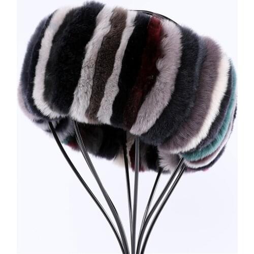 Euopean Fashion Women Hair Accessories Head Band Custom Women Rex Rabbit Fur Tie Knot Headband For Girls