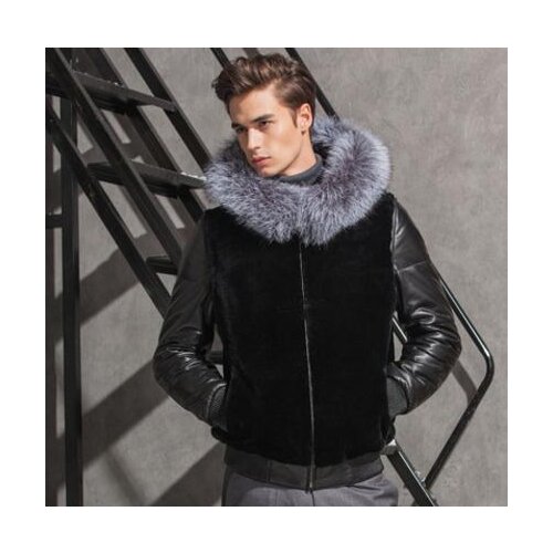 S/6Xl Male Hooded Patchwork Leather Fake Fur Jackets Warm Winter Autumn Fur Outwears Mens Leisure Imitation Fur Overcoats K797