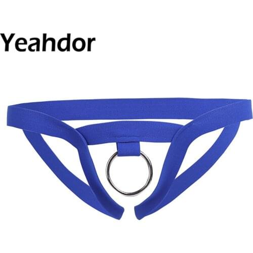 Sexy Men Lingerie Underwear Crotchless G-string Bikini Sissy Panties Underpants with O-Ring Hollow Out Briefs Thong for Gay