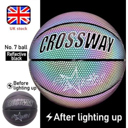 Luminous Basketball Ball 7 Size Reflective Basketball Cool Holographic Baloncesto Sport Basketball Light Up Training Basketball