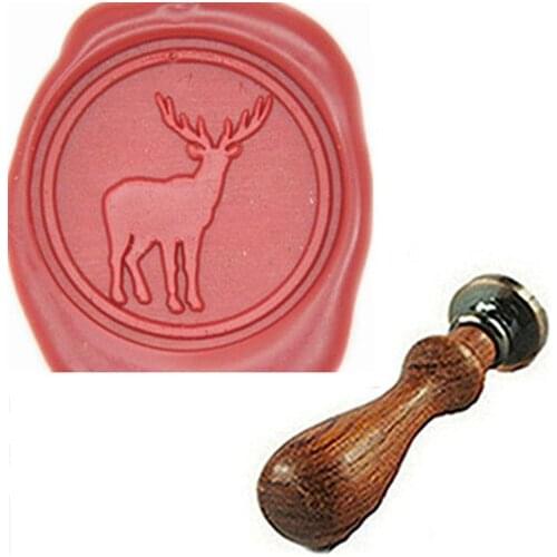 Vintage Deer Custom Picture Logo Wedding Invitation Wax Seal Sealing Stamp Sticks Spoon Gift Box Set Kit