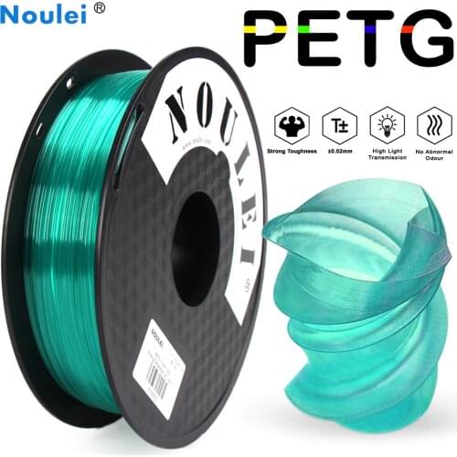 Noulei 3D Printer Filament PETG 1.75mm 0.5KG Spool High Light Transmittance Material for 3D PETG filament
