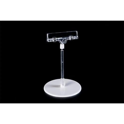 Label clip stand retaling store photo clip stand rotatable clamp round white base plate