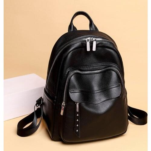 2021 Womens Leather Backpack for Female Large Capacity Bagpack Vintage PU Back Pack Lady Anti Theft Rucksack Waterproof Mochila