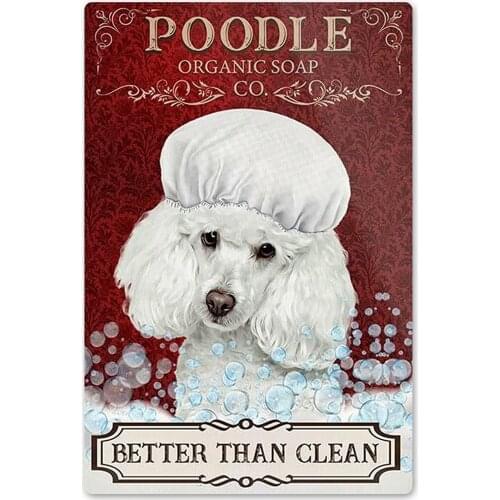 Bathroom Poodle Tin Signs Courtyard Room Decoration Bathroom Decoration Home Decoration Club Wall Decoration Poodle Organic