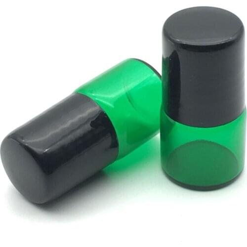 1pcs Mini 1ml Roll Glass Bottles Essential Oil Perfume Refillable Green Roller Vial Deodorant Contain