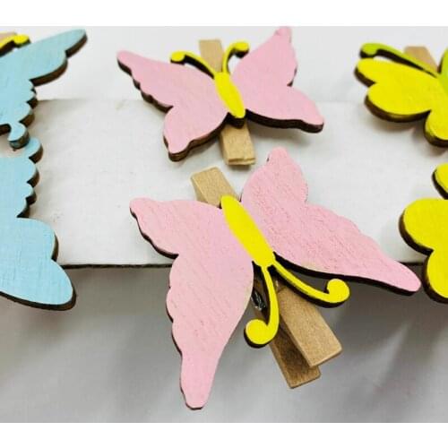 18pcs/set Easter Bunny Flower Wooden Clip DIY Photos Frame Clamp Wall Decoration 87HA