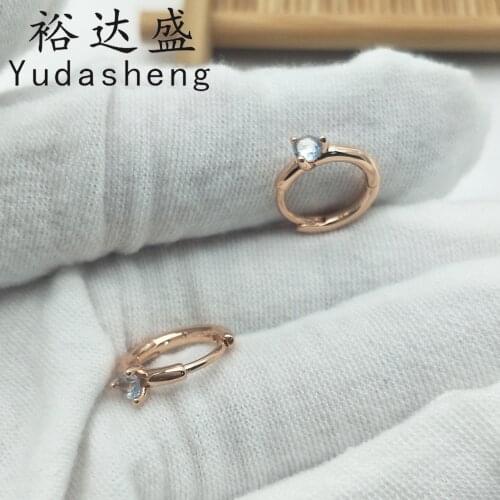 2021 Valentines Day Rose Gold Colours Light Blue Solitaire Huggie Earring Womens High Quality Jewelry Wholesale