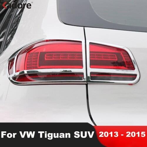 Rear Light Lamp Cover Trim For Volkswagen For VW Tiguan 2012 2013 2014 Hatchback Chrome Taillight Frame Trims Car Accessories