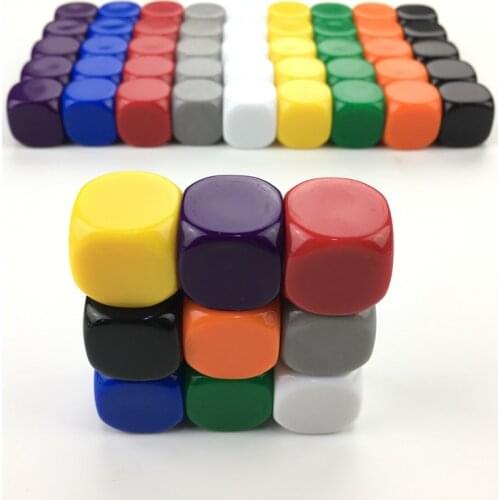 5Pcs Dice 9 Colour 22mm Rounded Corner Acrylic Hexahedron Blank Dice Can Write Color Free Creativity Interesting DIY Dice Set