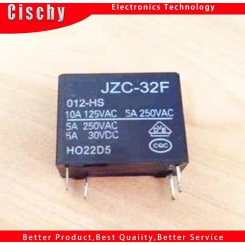 5pcs/lot JZC-32F 012-HS Relay 4-pin 12VDC HF32F-012-HS