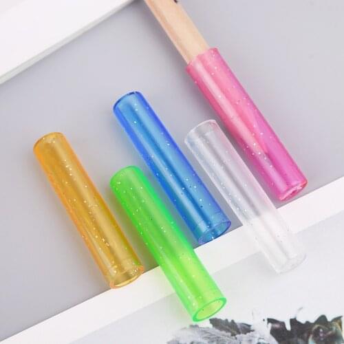 Brand New and High Quality 6Pcs Cute Pencil Cap Sleeve Cover Extender Plastic Protector School Supplies New