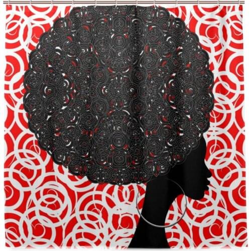 African American Women Waterproof Artistic Polyester Fabric Shower Curtain
