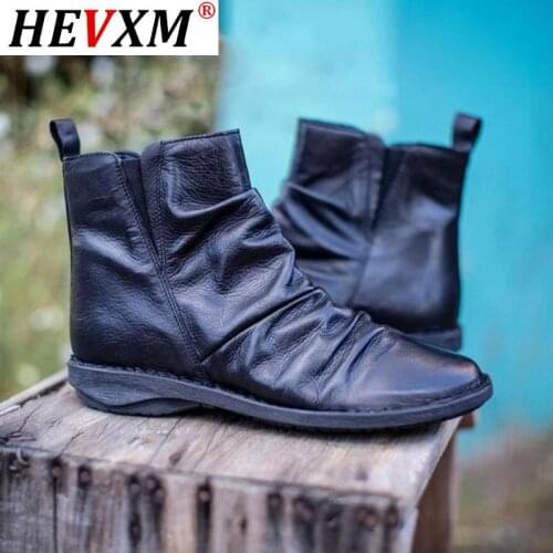 Winter Womens Boots Solid Color Flat Ankle Boots Pu Leather Side Zipper Lightweight Ladies Boots Soft Comfortable Womens Shoes