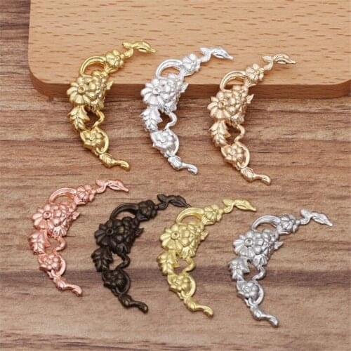 SIXTY TOWFISH 20 Pieces DIY Jewelry Accessories 40mm Handmade Materials Charms Brass Flower Filigree Flower Slice