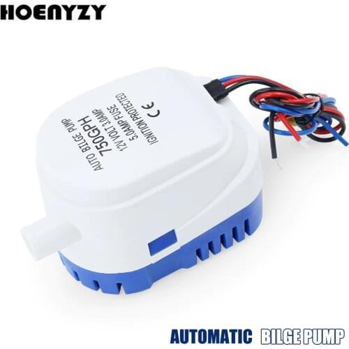 DC 12V/24V Small Mini Automatic Boat Bilge Pump 600GPH 750GPH 1100GPH Auto Submersible Electric Water Pump 600/750/1100 gph