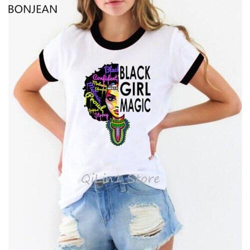 Tshirt women 2020 Letters Black Girl Magic print tshirt women graphic t shirts femme summer top female t-shirt aesthetic clothes