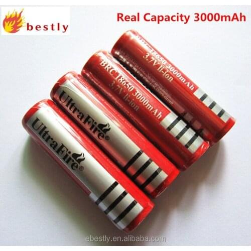 Hot Sales Free Ship! 10pcs/Lot Ultrafire 18650 Rechargeable Li-Ion Battery 3.7v 3000mah