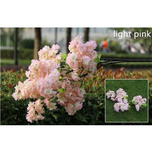 100 CM Long Artificial Bouquet Simulation Cherry Blossom Flower White and Pink Available For Home Wedding Party Decoration suppl