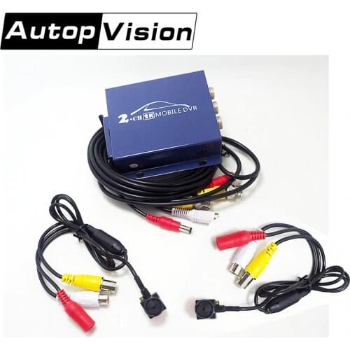 T310 2CH AHD DVR 2PCS AHD MINI 2MP 1080P Cameras Video Security Surveillance DIY Kit Car rear view Driving Record