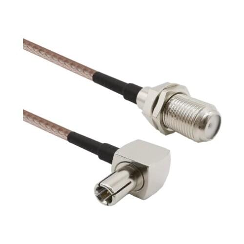 2Pcs Customize RG316 15CM Coaxial RF Cable 3G modem cable TS9 right angle switch F type female pigtail cable