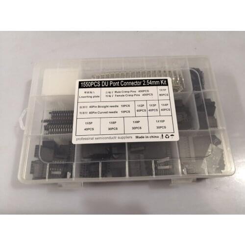 1550pc DuPont Housing kit 1*1/2/3/4/5/6//8/10Pin wire Connector Jumper cable shell pliers crimp female Terminal Strip header