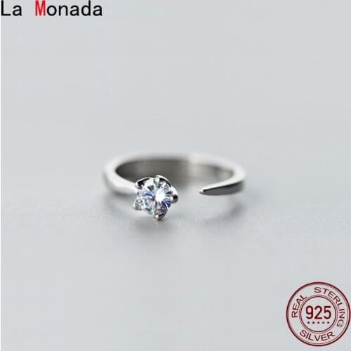 La Monada Bead Flower Silver Ring 925 Korean Adjustable Rings For Women Silver 925 Sterling Jewelry Twist Rings For Girls Open