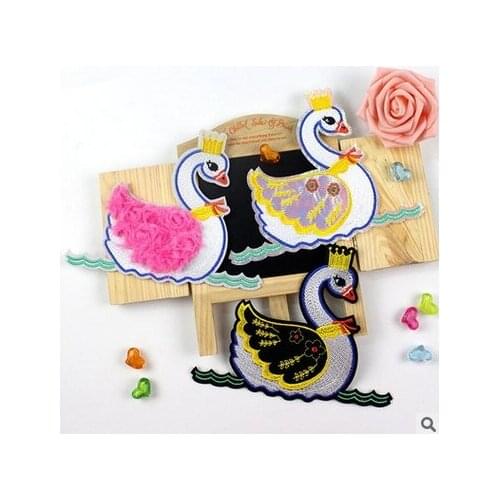 Fashion cartoon children 's clothing embroidery Swan cloth stickers DIY decorative clothes accessories accessories embroidery st