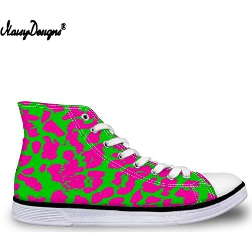 Noisydesigns Fashion Leopard Print High Top Canvas Shoes Classic Mens Vulcanize Shoes Leisure Lace Up Canvas Shoes Personalized