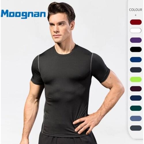 Yuerlian Mens Tight Training Fitness Clothes Running Short - sleeved Athletic Wear Stretch Quick - drying Clothes T - shir 1003