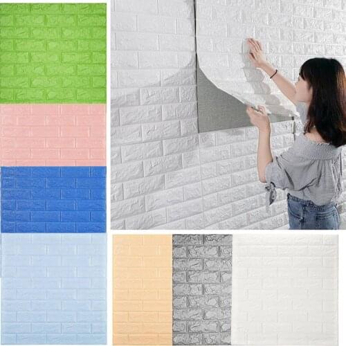 1Pcs Wall Sticker Imitation Brick Bedroom Decoration 3D Waterproof Self Adhesive Wallpaper For Living Room Kitchen TV Backdrop