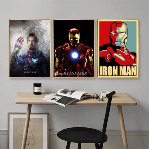 Iron Man Movie Marvel Avengers Wall Art Canvas Painting on The Living Room Decor Disney Anime Posters Prints Pictures Home Decor