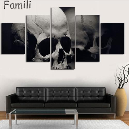 New 5 Piece canvas art Skull Abstract Canvas Painting For Bar Decoration for home Wall Painting Modular Pictures poster