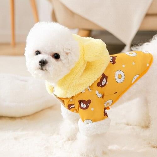Dog Clothes The New Bear Hooded Two-legged Clothes for Small and Medium-sized Dogs Thickened Warm Cat Pet Clothes Dog Costume