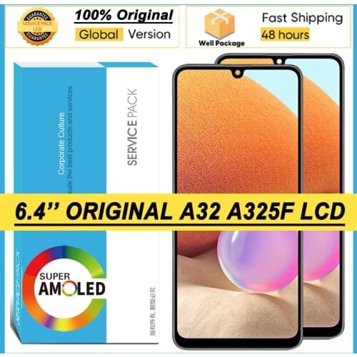 100% Original 6.4'' AMOLED Display for Samsung Galaxy A32 A325 A325F SM-A325F LCD Touch Screen Digitizer Assembly Repair Parts
