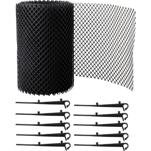 Plastic Gutter Guard Mesh Gutter Guard to Protect from Leaves or Debris Clogging Gutter Downspout and Drain with 10 Fixed Hooks