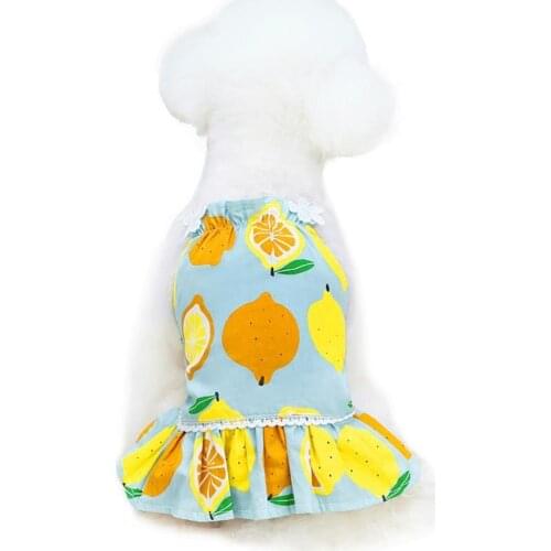 Pet Dress Luxury Fruit Pattern Comfortable Wearing Cotton Fashion Dog Strap Multiple sizes Dress for Summer