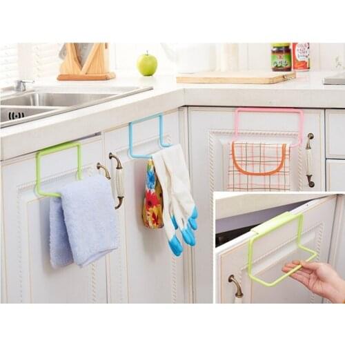 Garbage Bag Hanging Holder Cupboard Door Back Trash Rack Kitchen Cabinets Storage Towel Shelf Holders Storage